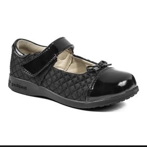 PEDIPED | Girl's Quilted Naomi Dress Shoes with Flex Fit System, EU 20, Black